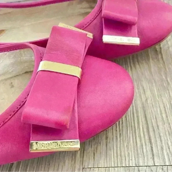 MICHEAL KORS FUSHIA MAUVE DELPHINE BALLET SHOES SIZE 40 GENUINE LEATHER - Picture 1 of 7
